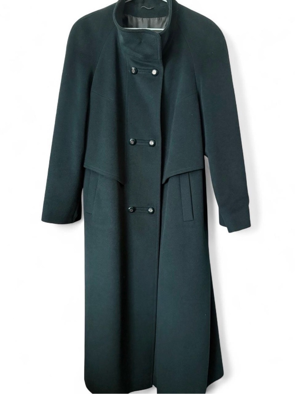 Vintage Womens Dark Green 100% Wool Coat